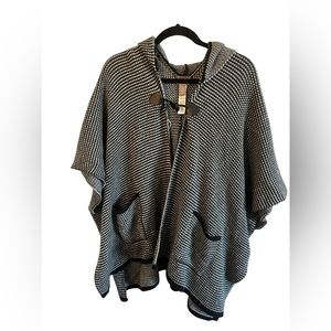 - Chico’s Soft Knitted Hooded Cape with front closure